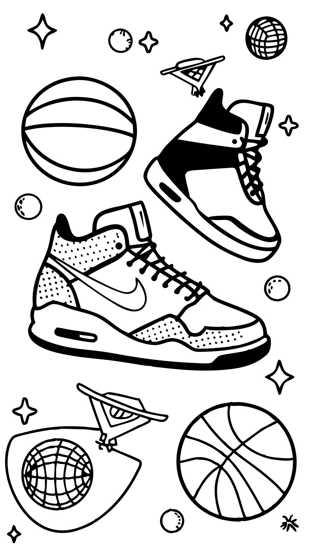 Página para colorear de los zapatos jordan